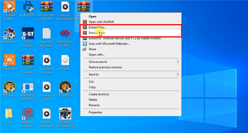 Extract Android Service Tool Zip