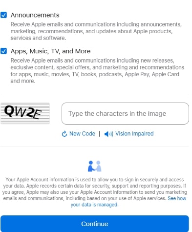 Fill Apple ID Details