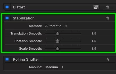 Video Stabilization Settings