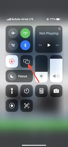 Find and Click on the AirPlay Icon (aka Screen Mirroring)