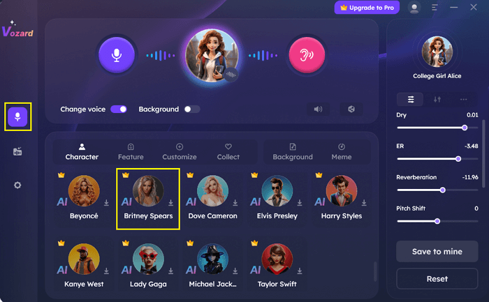 Find and Select Britney Spears Voice Effects