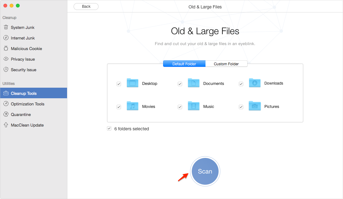 Find and Delete Big Files on Mac with MacClean – Step 3