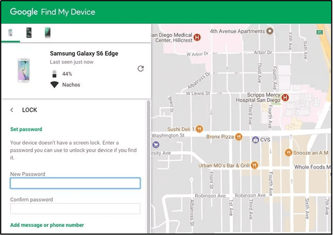 Find My Device Unlock Samsung S6