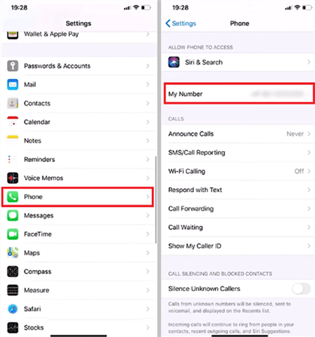 Find My Number under the Phone Category