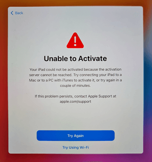 Could Not Activate iPad