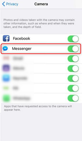 How to Fix Facebook Messenger not Working on iPhone - Allow Messenger to Access Camera