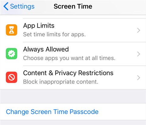 Change the Screen Time password