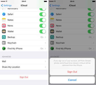 Fix iCloud Sign-In Error on iPhone - Sign out of Apple ID