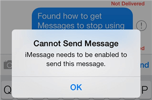 iMessage necesita estar activado para enviar este mensaje