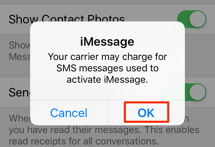 Не работает imessage на iphone