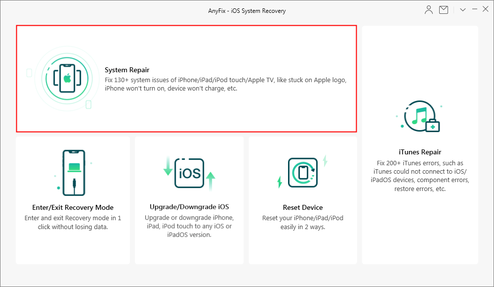 Click on the System Repair Panel