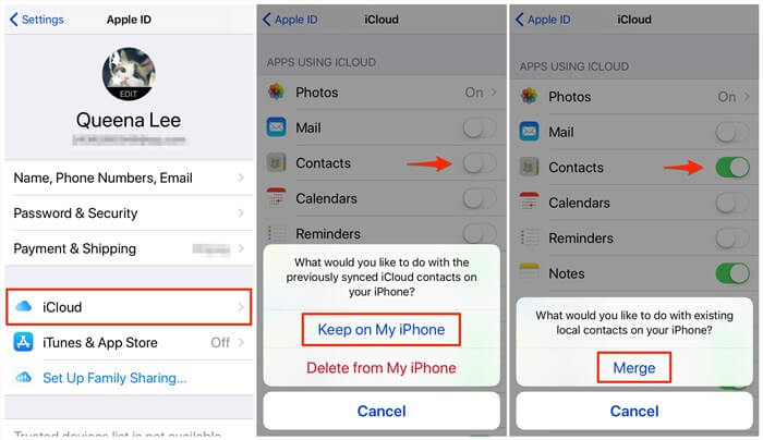 Fix iPhone Lost Contacts – Check iCloud Sync