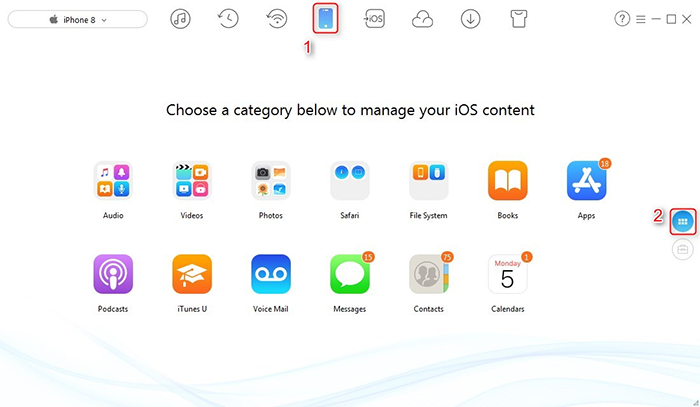 How to Backup iPhone iPad iPod touch Selectively with AnyTrans - Step 1