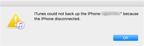 iTunes Could not Back Up the iPhone Because the iPhone Disconnected