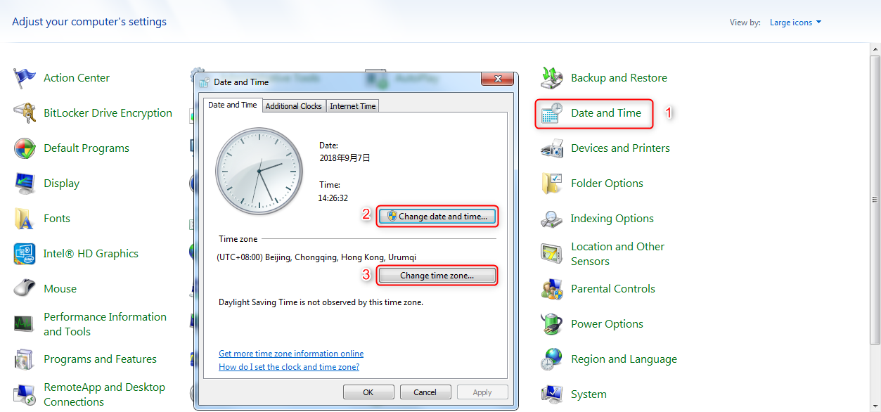 Fix iTunes Error 3014 - Reset Time & Date on Windows