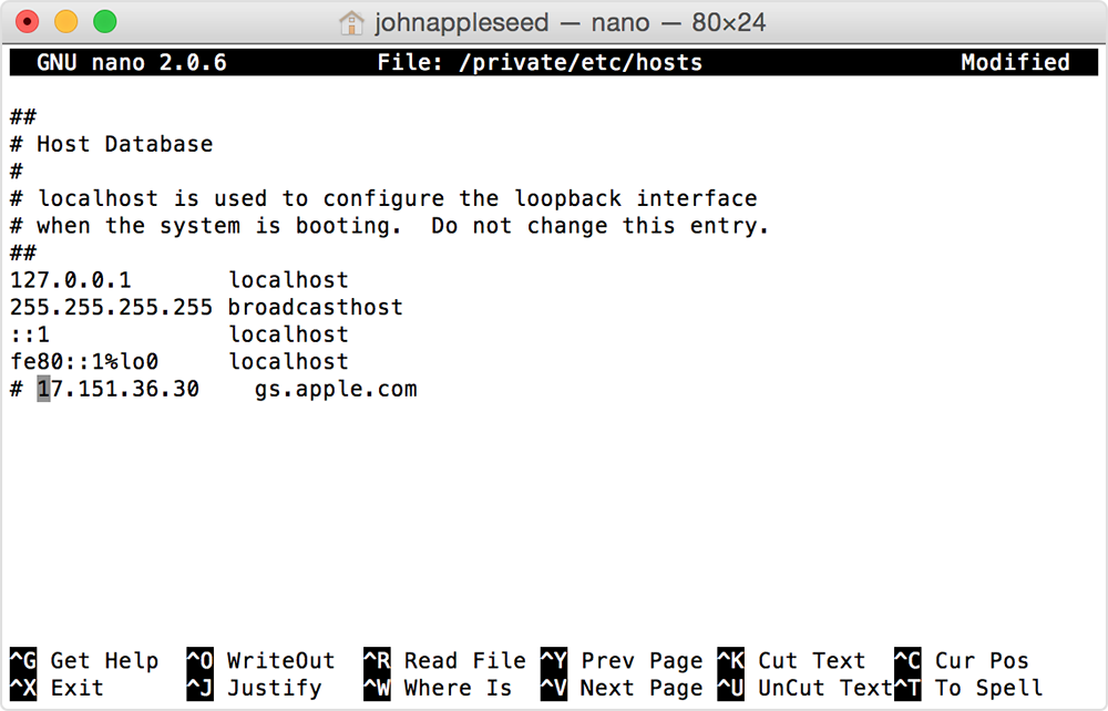 Fix iTunes Error 3014 - Reset Hosts Files on Mac