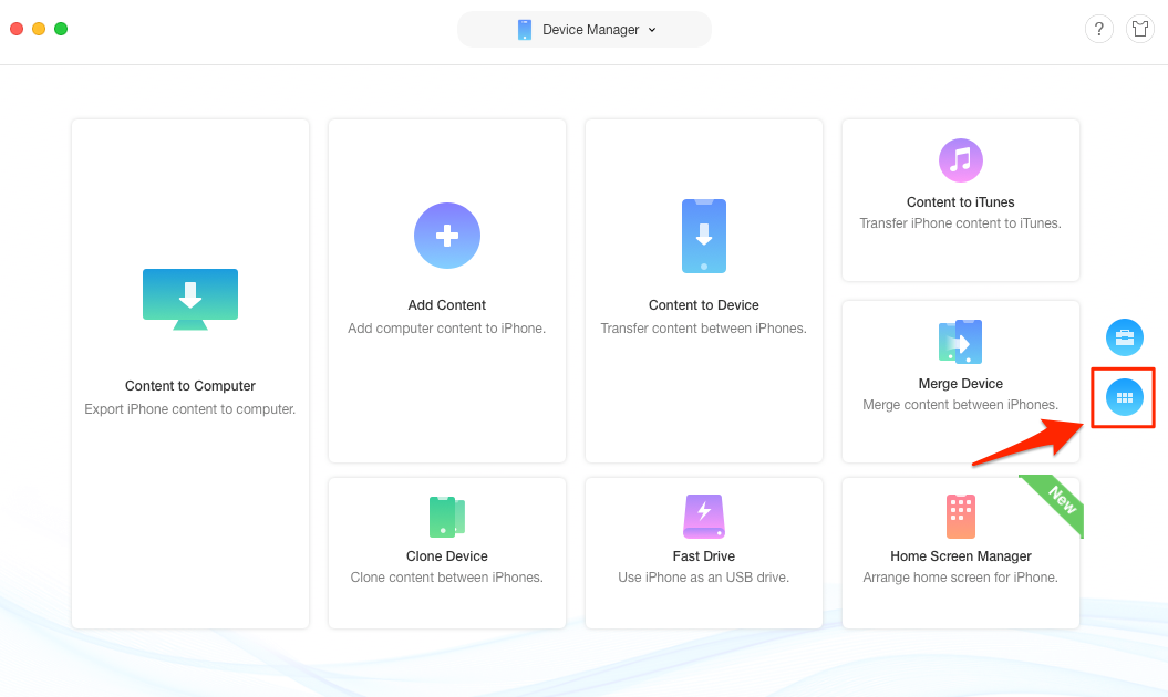 How to Backup iPhone iPad Selectively - Step 1