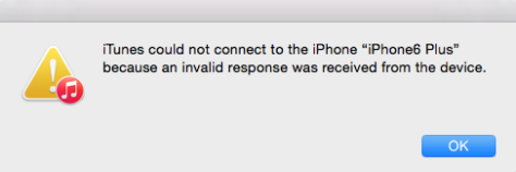 iTunes could not connect to the iPhone because an invalid response ...