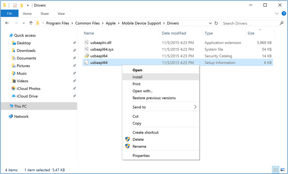 apple mobile device dfu mode driver