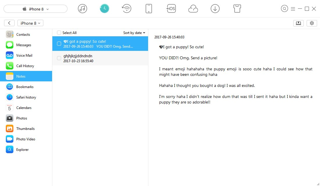 How to Backup iPhone Wholly with AnyTrans - Step 2