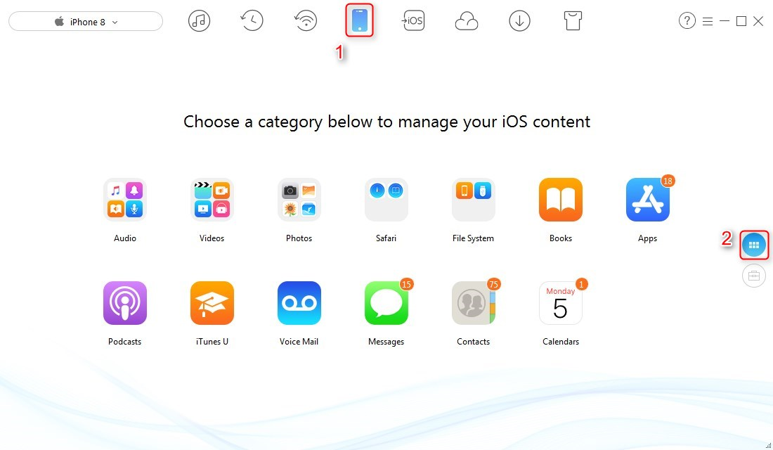 How to Backup iPhone Selectively with AnyTrans - Step 1