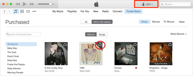 Fix iTunes Songs Greyed Out Issue via Re-Download Greyed Out Songs