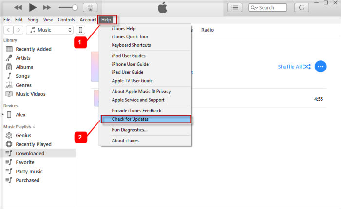 How to Fix iTunes Stuck on Waiting for iPhone Error via Update iTunes (Windows)