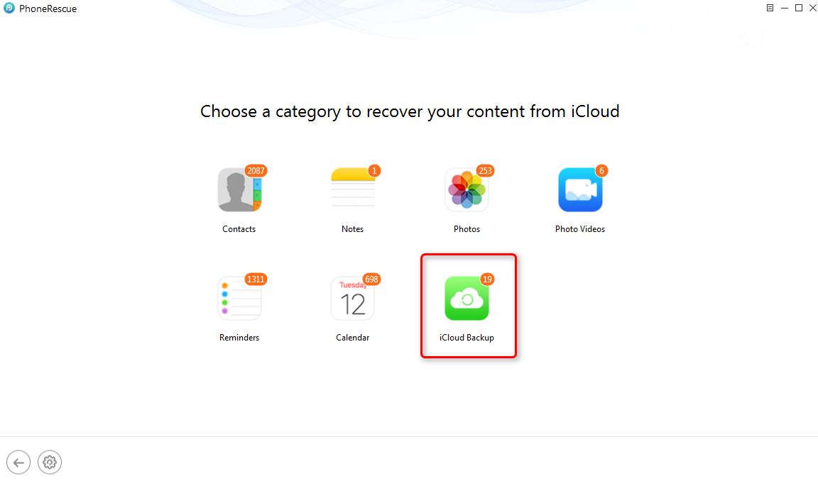Fix Photos Disappeared from iPhone X/8 with iCloud Backup - Step 2