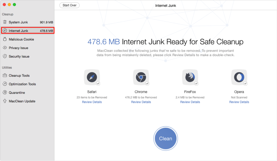 How to Speed up Safari on Mac with MacClean – Step 2