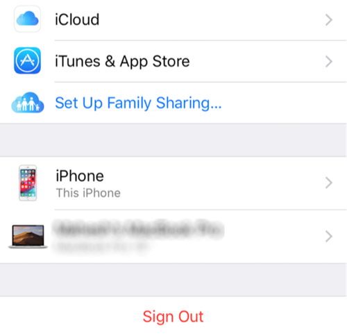 Fix iPhone Unable to Share Photos - Log Out of and Back in into iCloud Account