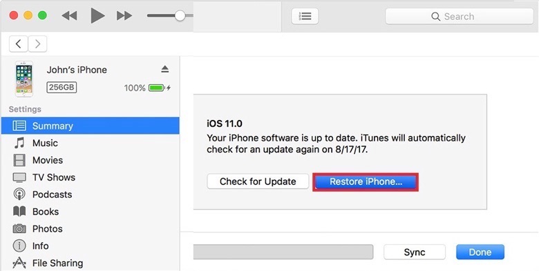 will a factory reset restore my iphone restriction passcode