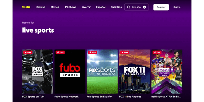 Best Free Sports Streaming Sites - Tubi