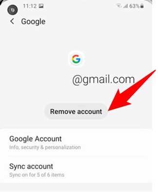 Remove Google Account from Samsung Galaxy