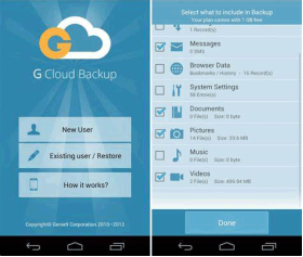 Backup Android via G Cloud