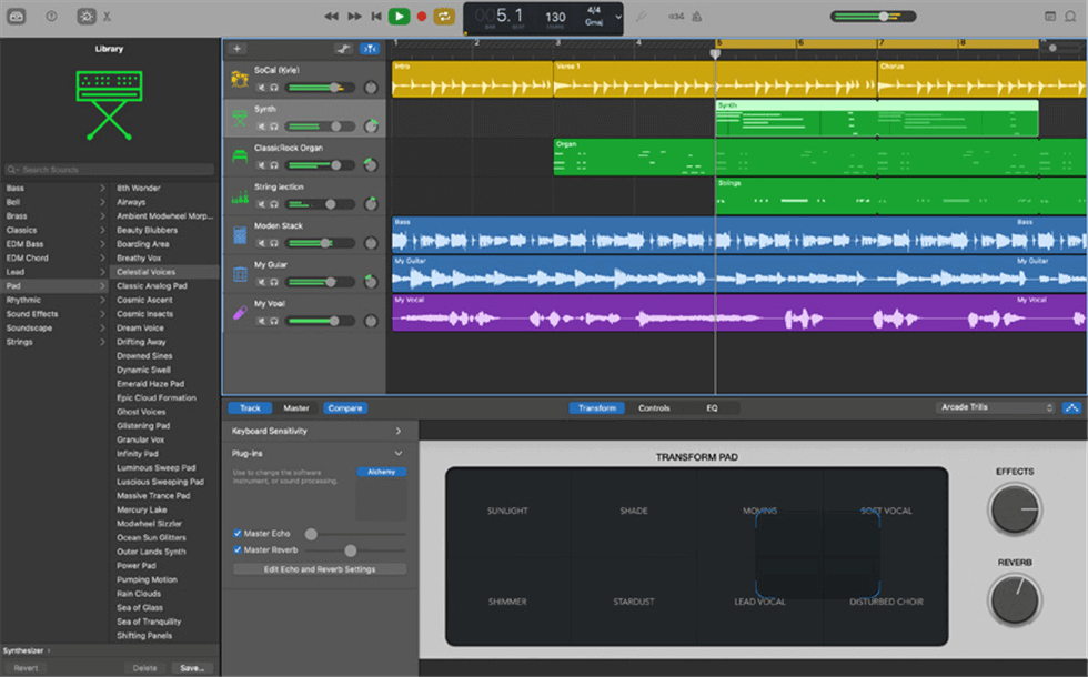 Interface of GaradeBand