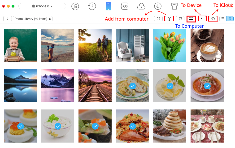 How to Export Photos from iPhone 8/X to Computer - Step 3