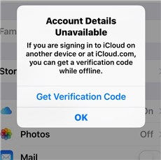 Get Verification Code via Settings