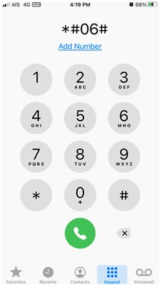 Find IMEI Number via a Call