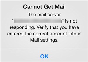 iPhone Gmail Not Working - The Mail Server is Not Responding