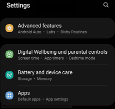 Go to Apps from Settings
