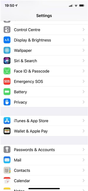 Click on Face ID and Passcode Option