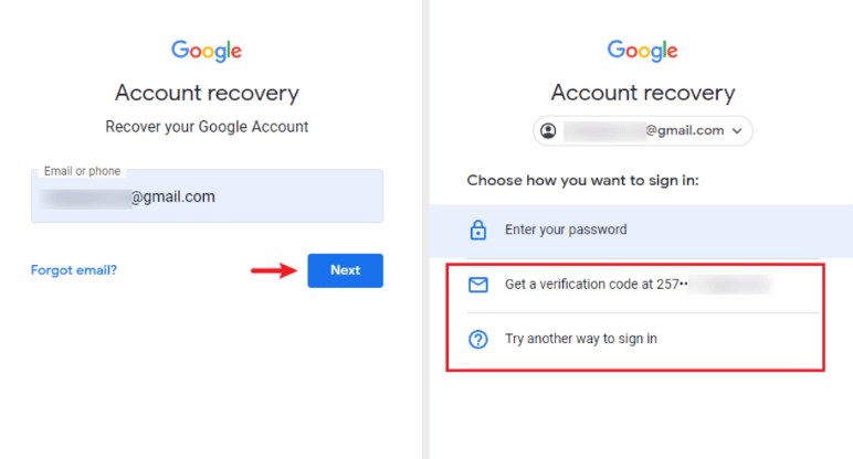 Google Account Verification screen