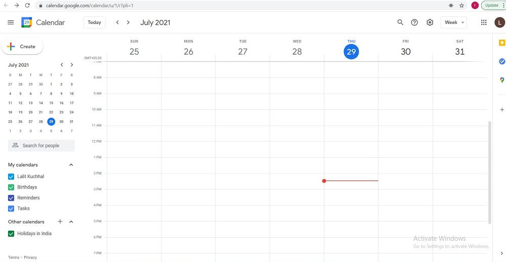 Open Google Calendar on Computer