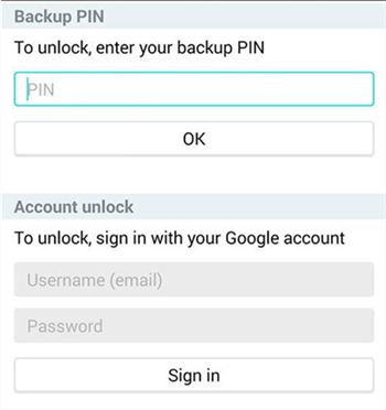 Log in using the Backup PIN