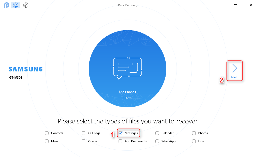 How to Retrieve Deleted Text Message from Android Phone with PhoneRescue - Step 1