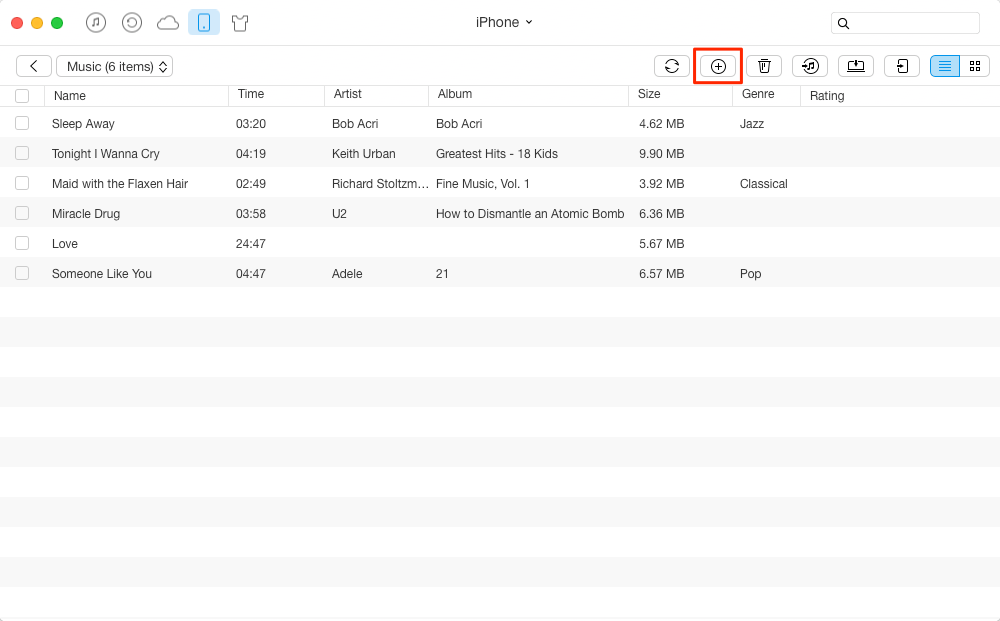 How to Add Music to iPhone without Syncing – Step 3