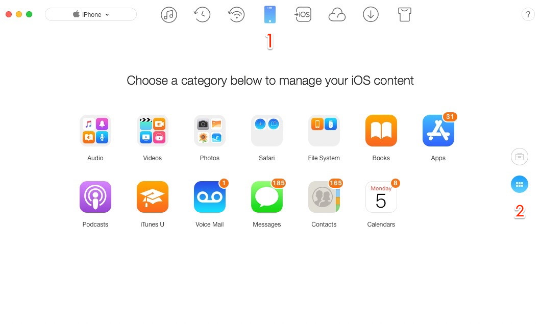 How to Add Ringtones to iPhone X/8 from Computer with AnyTrans - Step 1