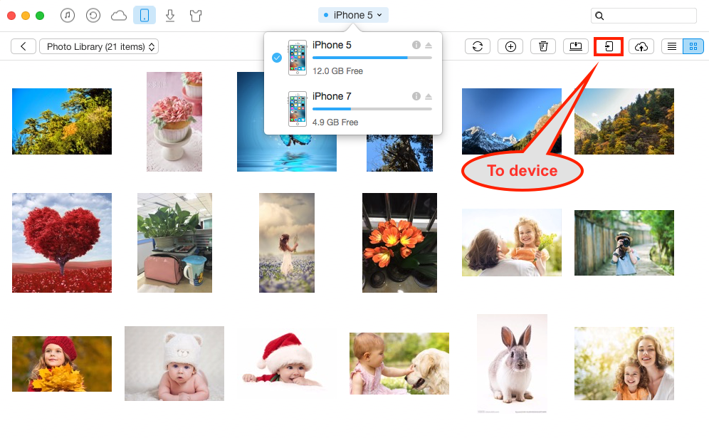 How to Transfer Photos from iPhone to iPhone – Step 3