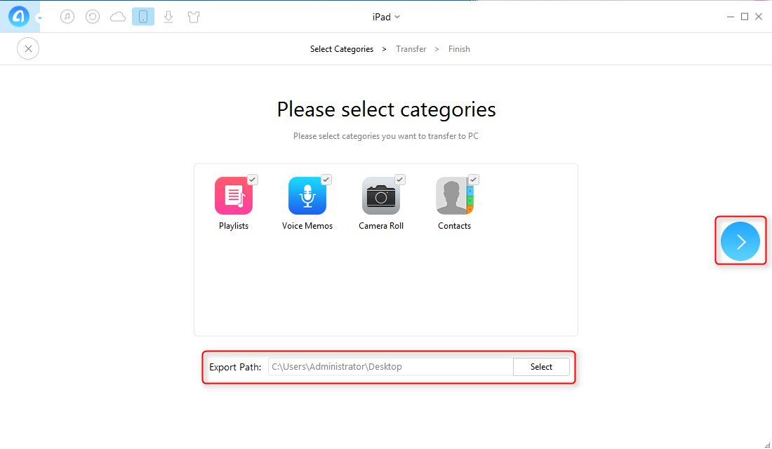 How to Backup an iPad with AnyTrans - Step 2