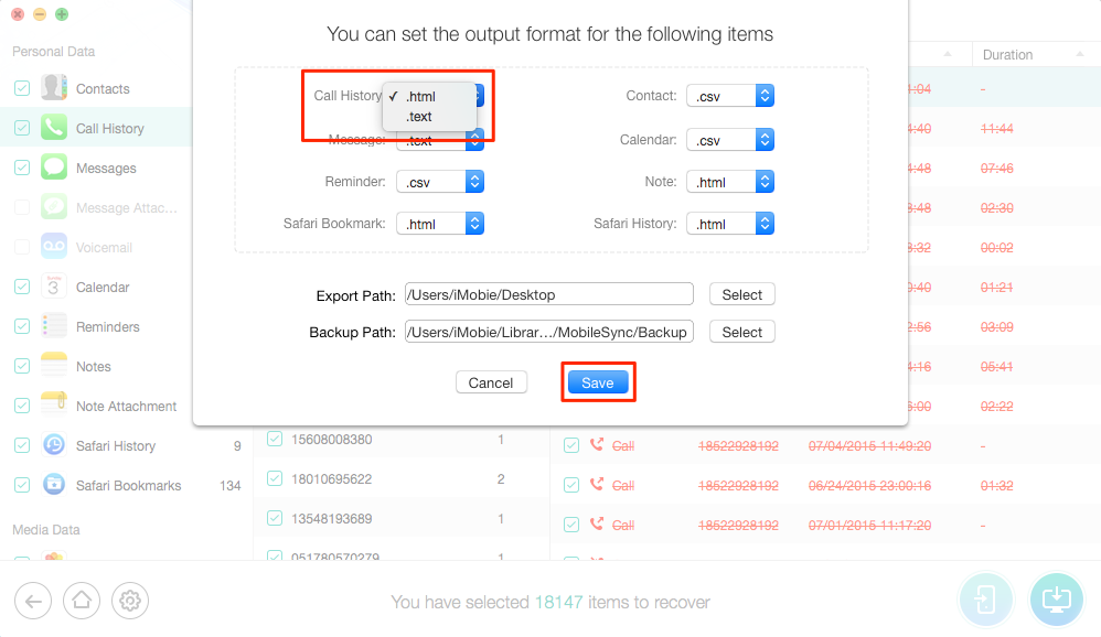 How to Backup Call History on iPhone – Step 2
